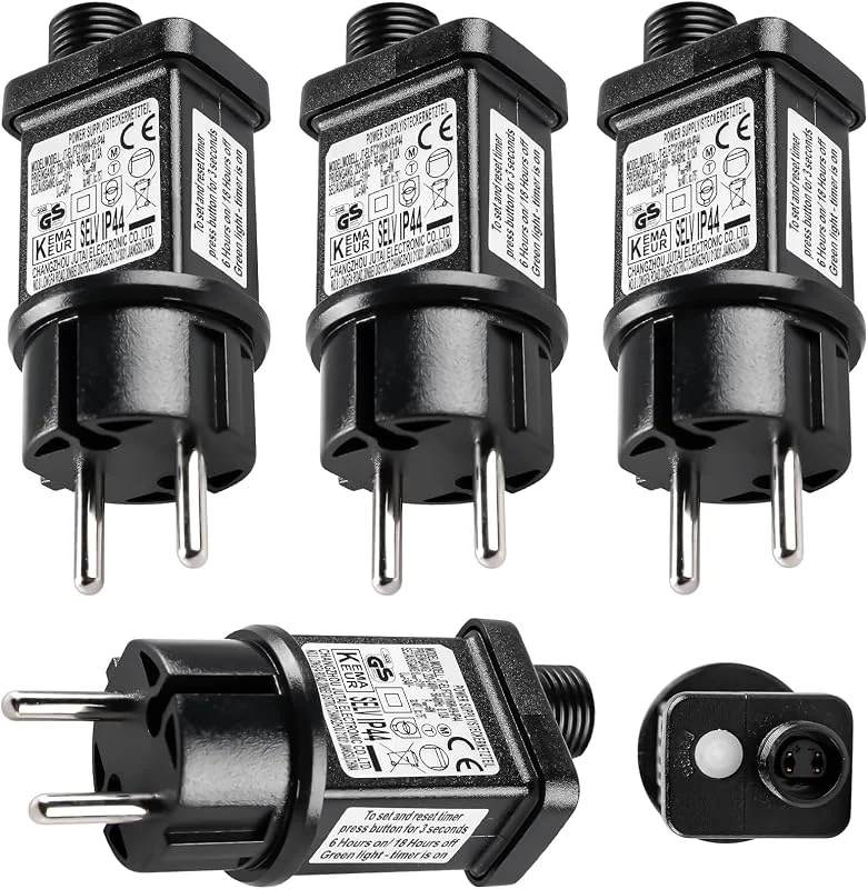 GAOUTO 31V LED fuente de alimentación 31V adaptador de corriente 31V para guirnaldas luminosas, transformador IP44 con función temporizador para iluminación navideña, controlador para adaptador LED de baja — Luces Navidad
