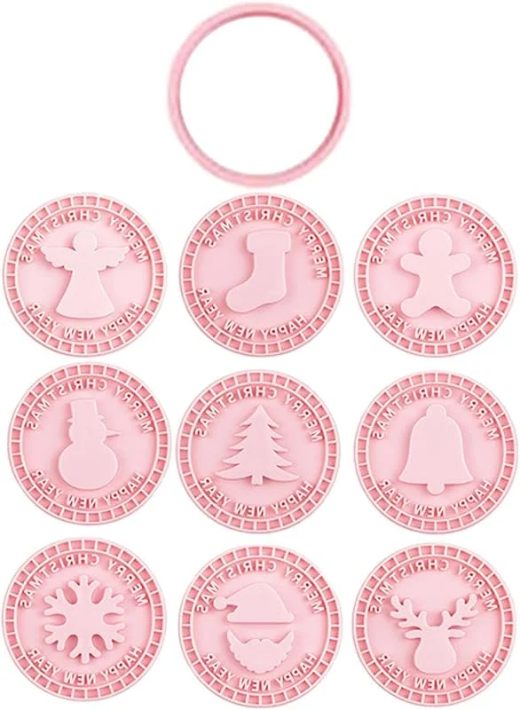 Generic Sello de galletas de Navidad, molde reutilizable 3D con diseño — Hogar y cocina
