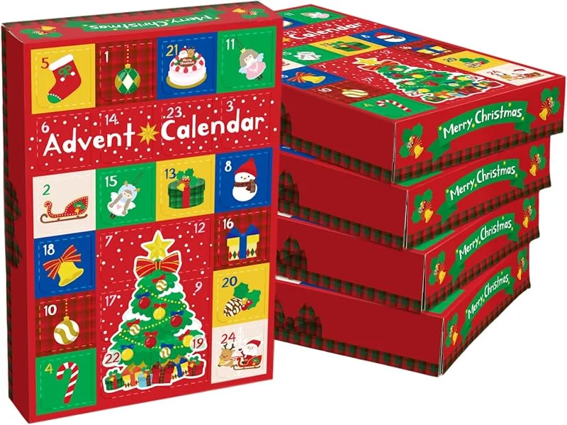 Syglawnd Calendario de Adviento de Navidad, 5 piezas 2026 Calendario de Adviento vacío rellenable de 24 días, para adultos y niños, cuenta regresiva de Navidad, 10x7x2 pulgadas — Adviento y mesa