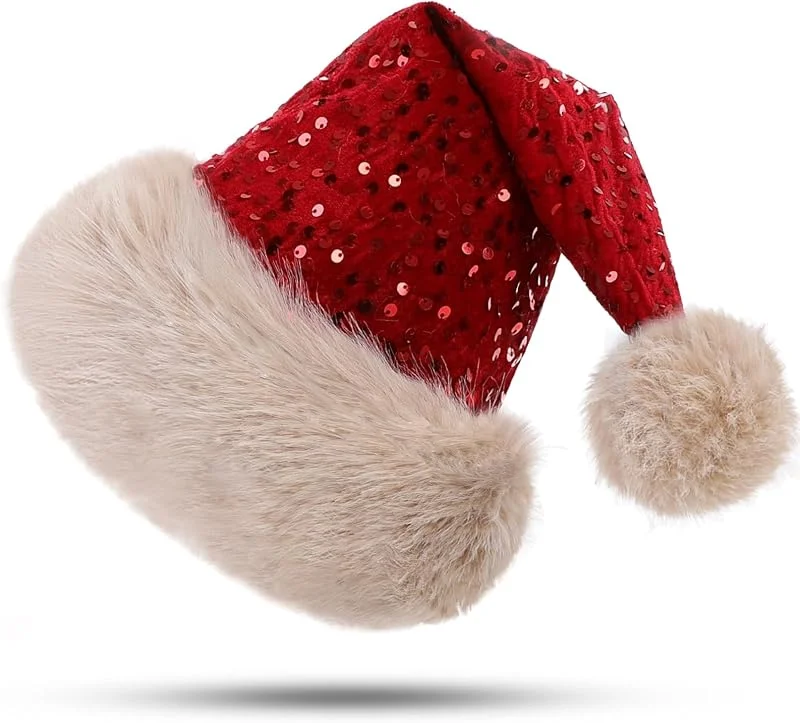 Visita la tienda de CITÉTOILE CITÉTOILE Sombrero de Navidad, Gorros de Papá Noel para Adultos, Decoración Festiva de Sombreros Navideños Peludos, Gorro de Navidad para Hombres y Mujeres par Año Nuevo — Ropa Navidad
