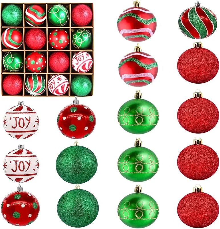 Lepidi 16 Piezas Bolas de Navidad - Set de Decoración del Árbol, Adornos Colgantes de Plástico, Kugeln para Árboles Navideños — Decoracion Navidad