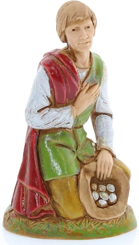 Visita la tienda de Moranduzzo Moranduzzo Campesino con Ofrendas H 6, 8 cm para Belén Escala 1:20, 10 cm – Standard 10 – Figura Irrompible, Estilo '700, Pintada a Mano, Escultor M. Landi — Decoracion Navidad