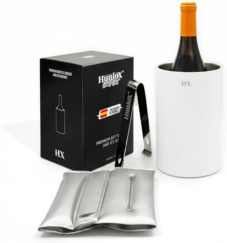 Visita la tienda de Huniox Chill Out Enfriador de Botellas de Vino con Funda de Gel (White) — Vino y mesa festiva