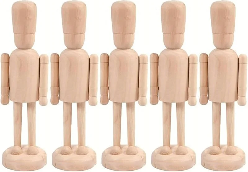 HoveeLuty 5 Piezas de Cascanueces navideños en Blanco, Figuras Decorativas navideñas para Pintar, para decoración navideña de Mesa, 1, 97x7, 28 Pulgadas, Adornos de Cascanueces, Figuras Decorativas — Decoracion Navidad