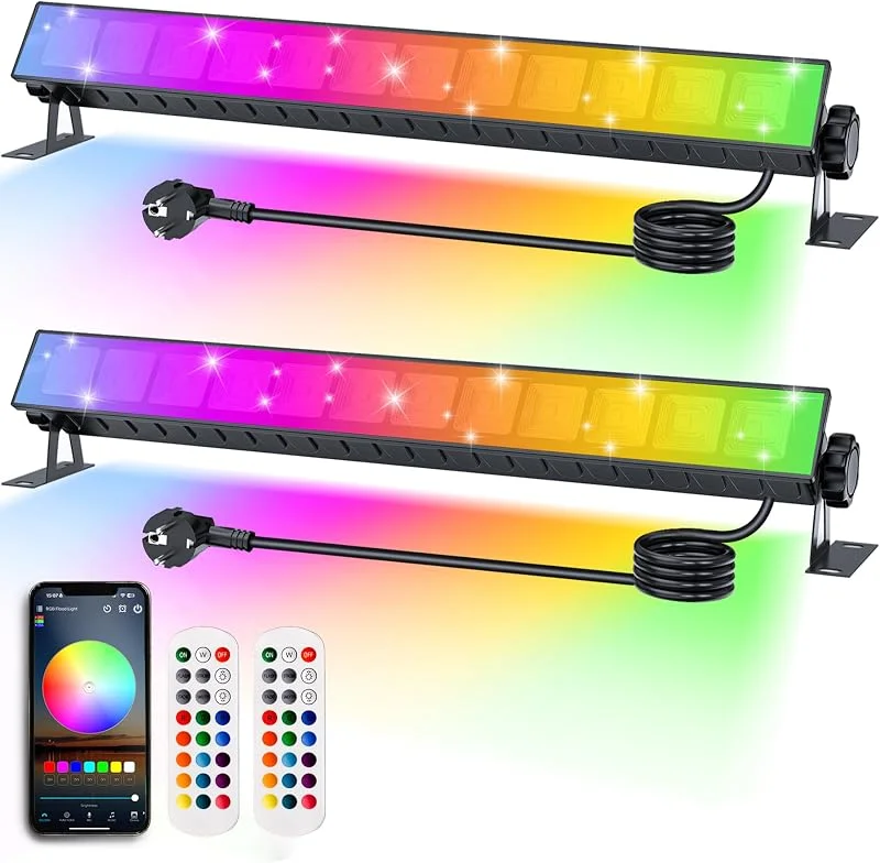 Visita la tienda de Indmird Foco LED RGB Exterior 30W, 2 Piezas 3000ML RGB Barra de Luz LED — Luces Navidad