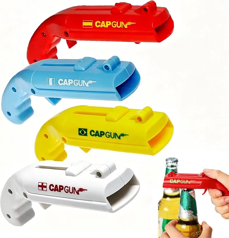 PickGenie Paquete de 4 Abrebotellas Pistola Abridor de Botellas Cap Gun — Vino y mesa festiva