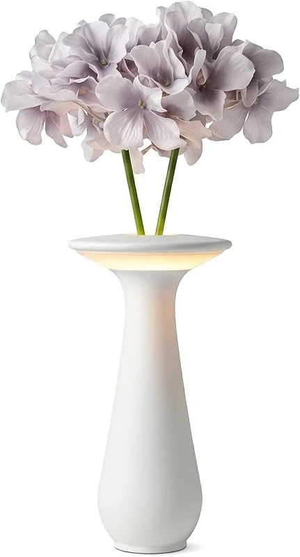 DISLUNA Lámpara de mesa de flores, lámpara de mesa recargable sin núcleo para restaurante, lámpara de jarrón para dormitorio, lámpara de flores para mesa de comedor, luz nocturna pequeña, regalos para — Cena a la luz de velas