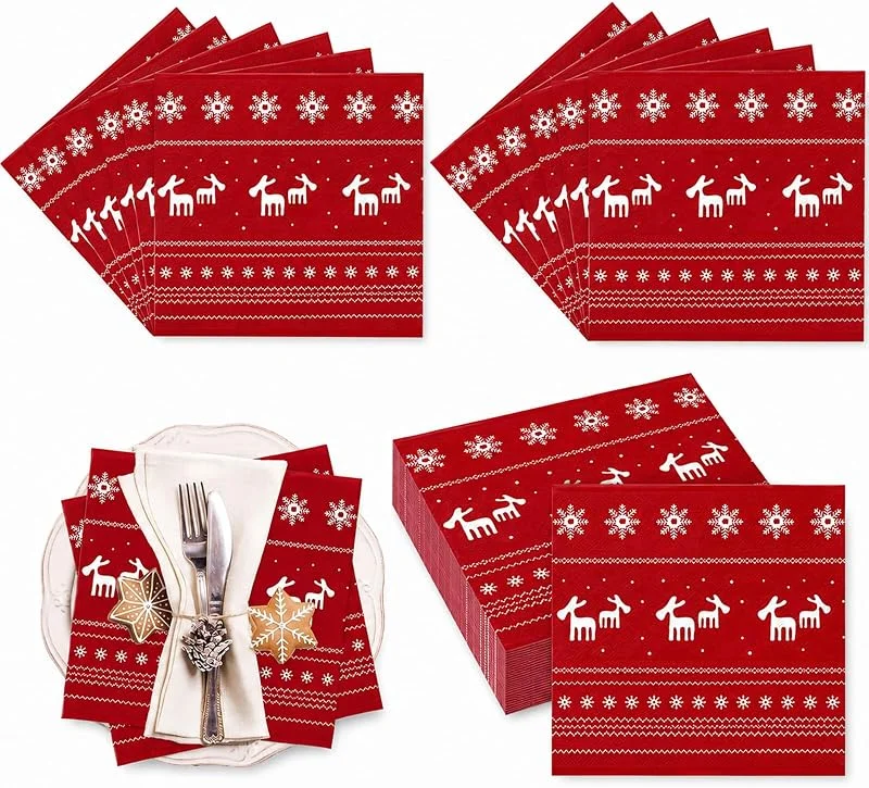 Luxorielle 80 Piezas de servilletas de Navidad, pequeñas navideñas B — Adviento y mesa