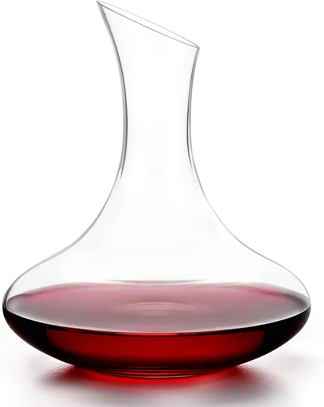 Winter Shore Jarra Cristal de Vino Elegante de 1, 8 l, Sin BPA — Vino y mesa festiva