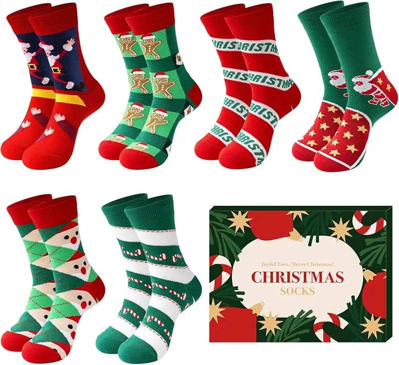 Visita la tienda de Niofind Niofind Calcetines Navideños, Calcetines de Navidad Para Mujer Hombre 6 Pares, Calcetines Cálidos de Invierno Suaves Dibujos Animados Divertidos Informales Novedosos Calcetines para Mujer — Decoracion Navidad