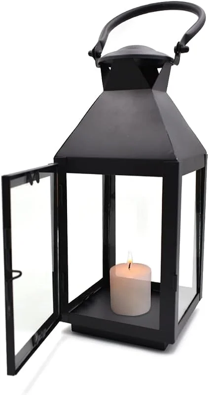 Vientiane Candelabro, Linternas del Hierro, Estilo de la Vendimia Faroles de Interior, Aire Libre de la luz de la Vela para el Patio de Las Decoraciones Caseras, Pabellón, Madera, Jardín de té (26 * 11 cm) — Cena a la luz de velas