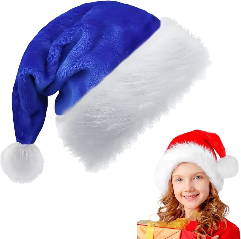 COSORO Gorro Navidad Adulto Niños Morado, Pompón Sombrero de Navidad Unisex Felpa, Gorros Navideños Terciopelo Accesorios Decoración Navideños para Fiestas Año Nuevo, Regalos de Festividad — Ropa Navidad