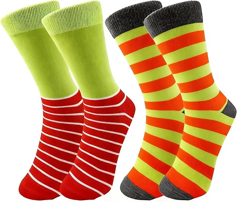 FiveMileBro 2 Pares de Calcetines con Divertidos Estampados de Anime, Calcetines de Navidad de Suave Algodón - Regalo Original y Gracioso para Navidad para Mujeres y Hombres — Decoracion Navidad