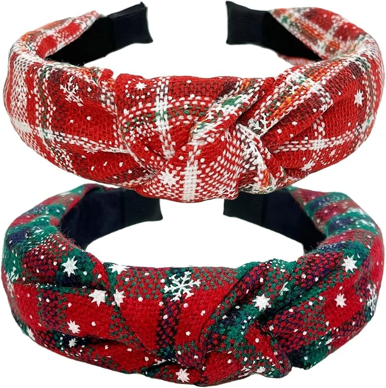 ZOSIGN 2 Piezas Diademas de Navidad Con Estrellas y Copos de Nieve, Diademas Anudadas para Carnaval, Cosplay, Fiesta y Decoración - Para Mujer y Niñas — Ropa Navidad