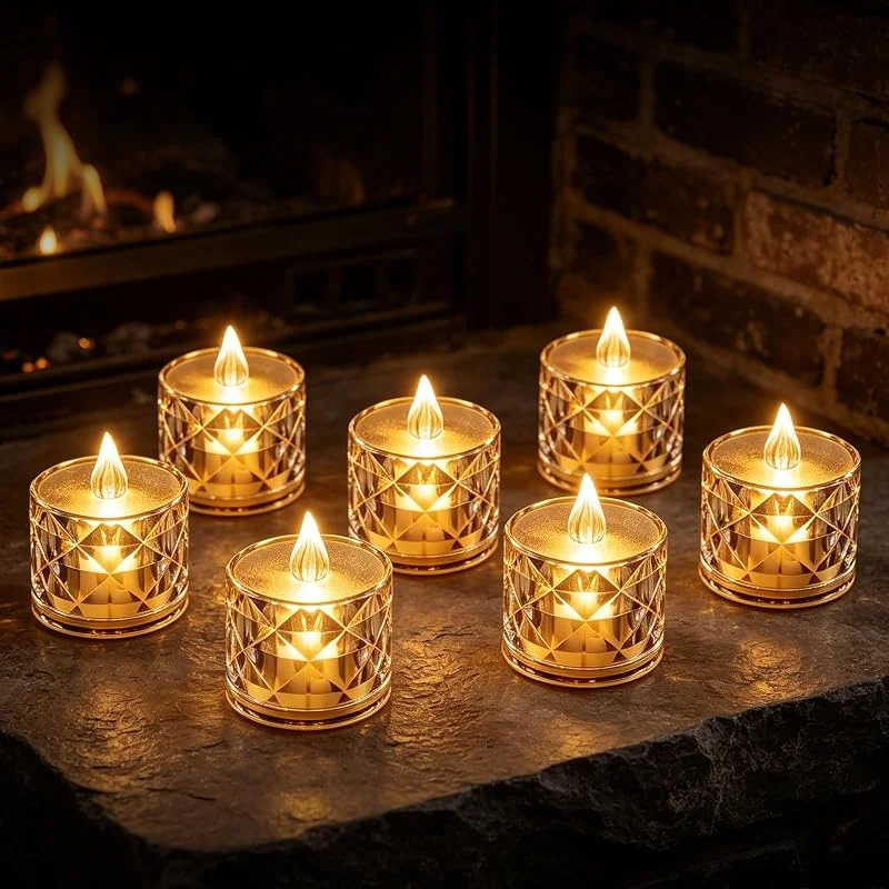 VETOLAKA 36 velas de té eléctricas LED, 3, 8 x 5 cm, llama parpadeante, velas de té realistas sin llama para Halloween, día de San Valentín, bodas, decoración de Navidad — Cena a la luz de velas