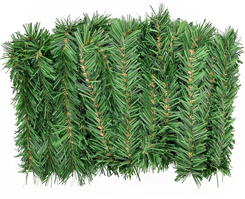 Leaflai Guirnalda Navideña Premium de 15m, Artificial Verde Sin Luces - Decoración para Navidad, Interior y Exterior (15m) — Decoracion Navidad