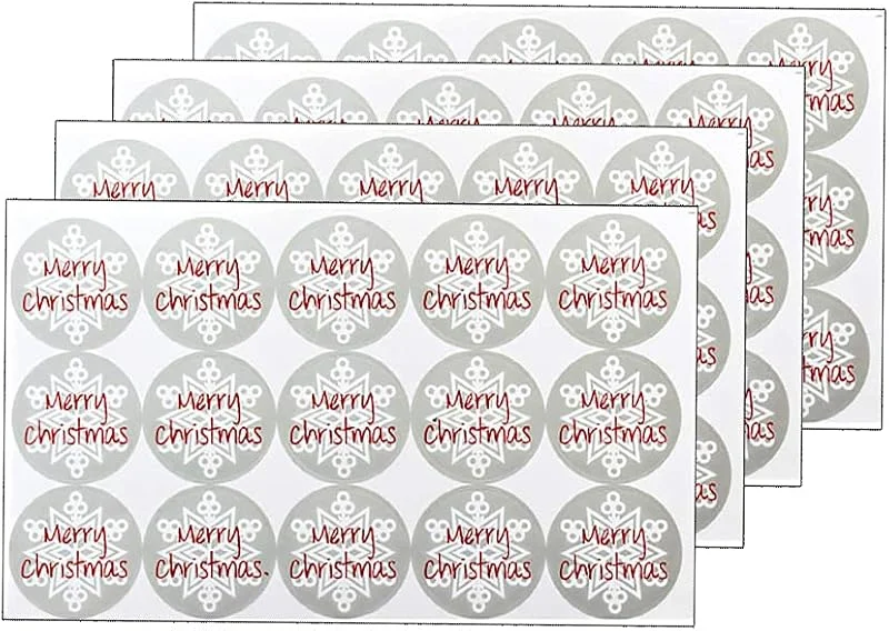 Generico 60 pegatinas para etiquetas de Feliz Navidad autoadhesivas, paquete de regalo de Navidad, decoración muy práctica y popular, bonita y hábil. — Envoltorio regalo