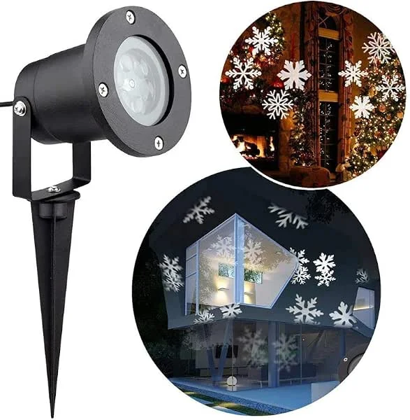 TEDD Proyector de Copo de Nieve Navidad LED IP65 Impermeable Proyector Para Exterior Jardin Interior Casa Decoración Cumpleaños Fiesta Boda — Luces Navidad