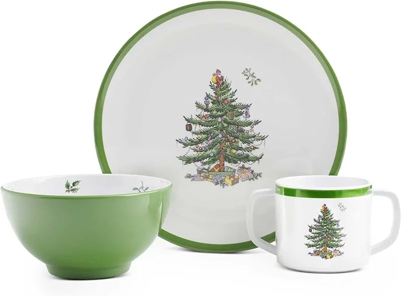 Spode Christmas Tree Melamine Children's 3 Piece Set by Spode — Adviento y mesa