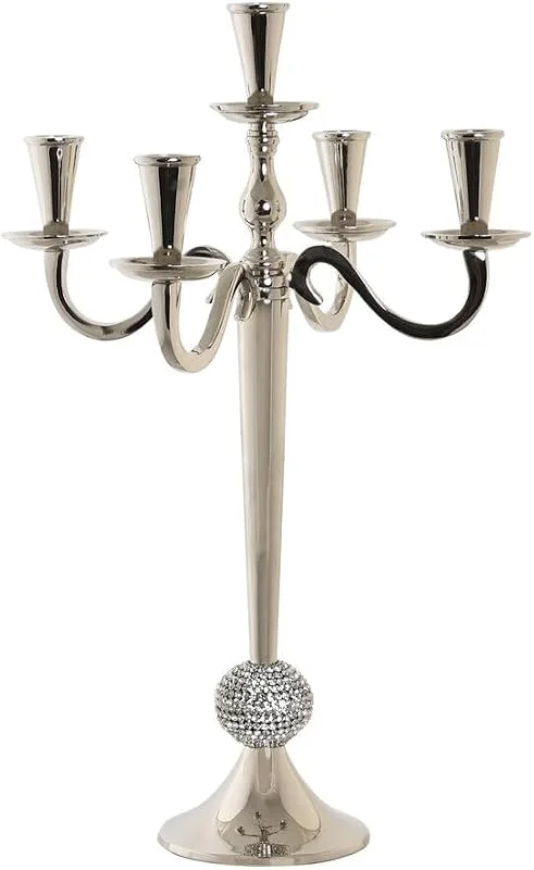 Redesyn CANDELABRO ALUMINIO ACRILICO 30X30X47 CROMADO — Cena a la luz de velas