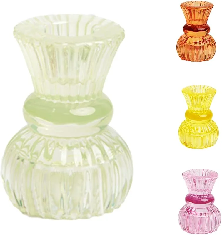 Visita la tienda de Talking Tables Talking Tables Set 1 Portavelas Pequeño Vidrio Verde Claro, Candelabros Decorativos para Pascua Navidad Ocasiones, 7.5 cm de Alto Adecuado para Velas 2 cm Ancho Profundidad — Adviento y mesa