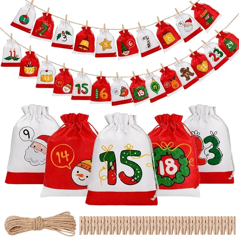 Kayopuyoj Calendario Adviento Kayopuyoj, 24 saquitos 18 x 13 cm — Adviento y mesa