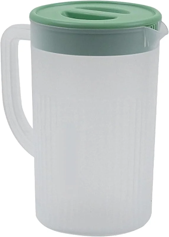Visita la tienda de Fdit Jarra de plástico con gran capacidad y tapa, 2, 7 L de zumo, leche, jarra fría y jarra de té helado, jarra de agua sencilla y moderna para las necesidades diarias de beber en casa — Vino y mesa festiva