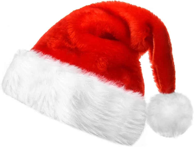 PPGGOPP Gorro Papa Noel Adulto, Peluche Gorros Navidad, gorros navidad Adulto, gorros De navidad Rojos, Sombrero para Navidad, Sombrero de Santa Claus para Hombres Señoras Christmas Año Nuevo Festivo Cosplay — Ropa Navidad