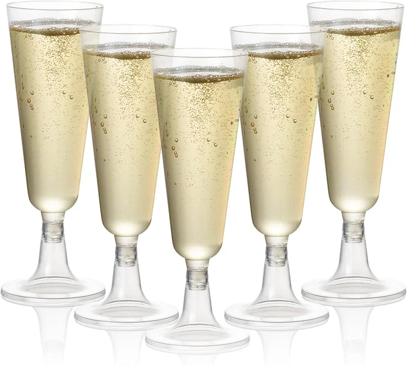 Visita la tienda de MATANA MATANA 24 Copas de Champán de Plástico, 150ml - Flautas de Champagne para Bodas, Cumpleaños, Barbacoa y Fiestas - Vasos Resistentes y Reutilizables para Cócteles, Postres — Vino y mesa festiva