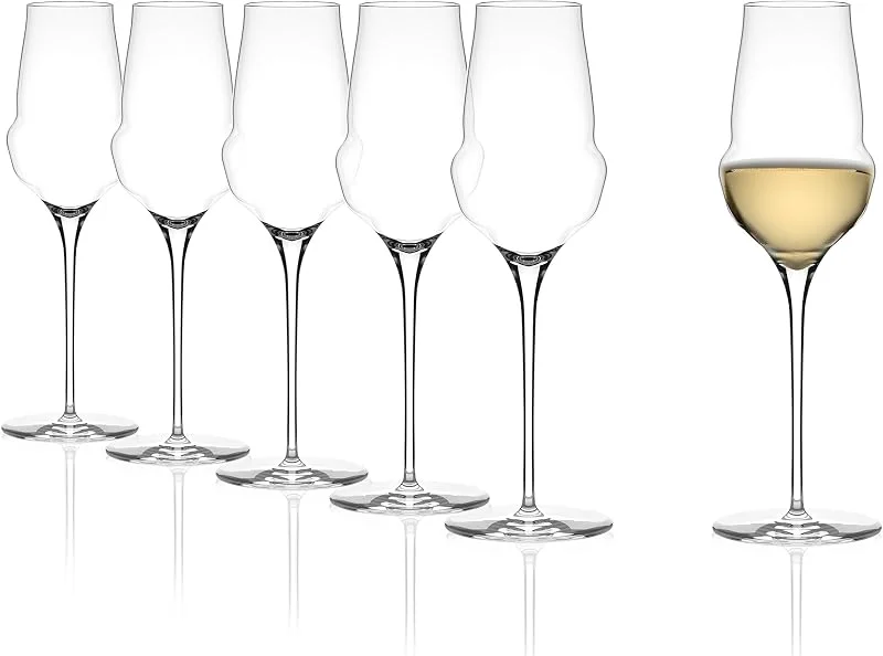 Stölzle Lausitz Cocoon Copas de Champán de Cristal 340 ml, Set de 6 — Vino y mesa festiva