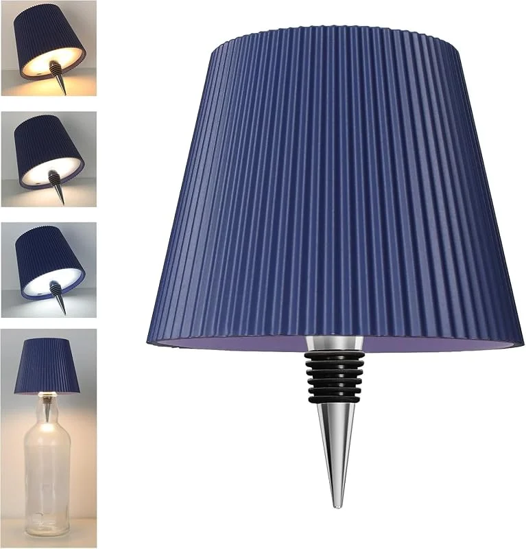 Visita la tienda de Beaeet Beaeet lámpara Botella LED Azul, Recargable USB-C, sin Cable, IP54, 3 Tonos Regulables, para Botella de Vidrio, Mesa, balcón, terraza, Camping, Fiesta — Cena a la luz de velas