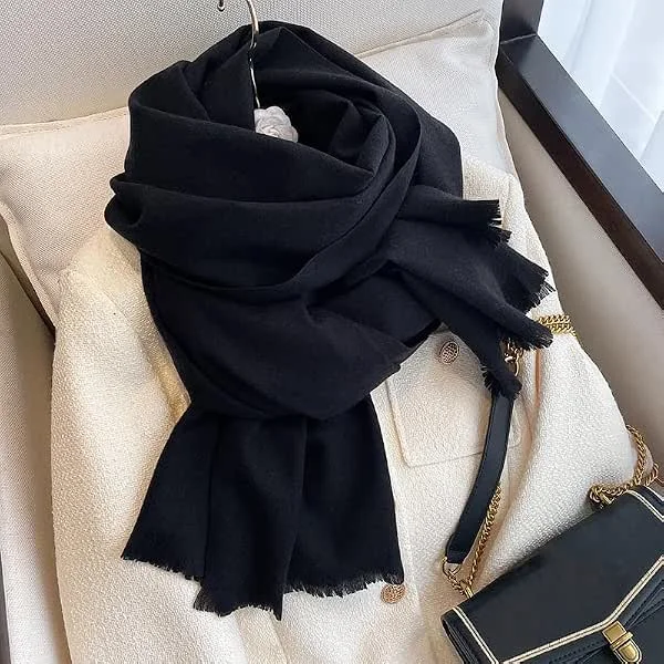 Bufanda para mujer, ligera, suave, de color sólido, para otoño e invierno — Ropa Navidad