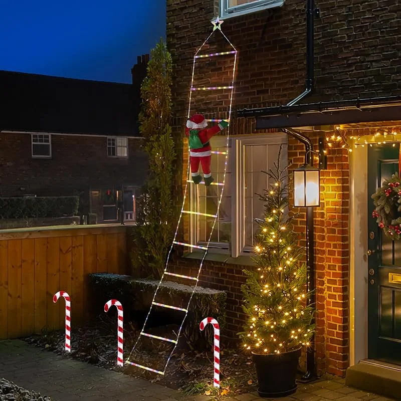 The Christmas Workshop Luces de escalera de Papá Noel de 3 m con 320 LED — Luces Navidad