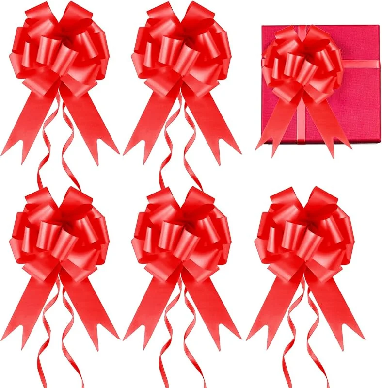 Prmape 30 Pcs Lazo Regalo Rojo, Lazos Adorno Coche Boda, Lazos Decorativos Boda, Lazo Regalo Coche para Decoración Boda Mesa Coche Fiesta Comunión DIY — Envoltorio regalo