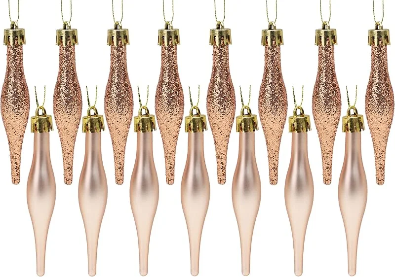 Christmas Concepts 5-8, 5cm, 85mm (3.4") Adornos con gotitas - Diseño Mate y Brillante - Adornos navideños (Oro Rosa) — Decoracion Navidad