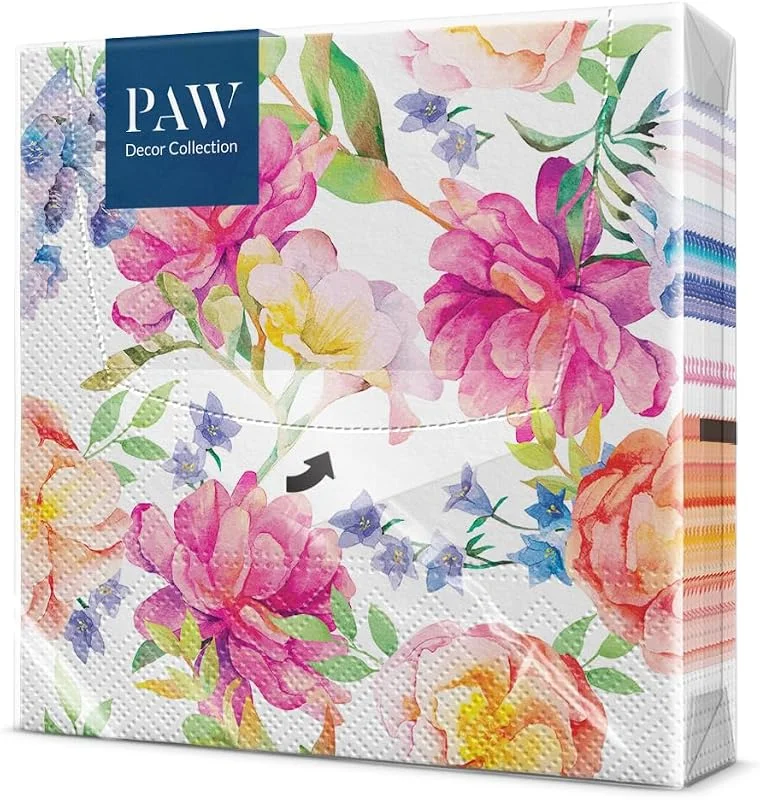 Visita la tienda de PAW Decor Collection PAW Servilletas 33 x 33 cm, 20 uds - Orquídea Con Peonía — Adviento y mesa