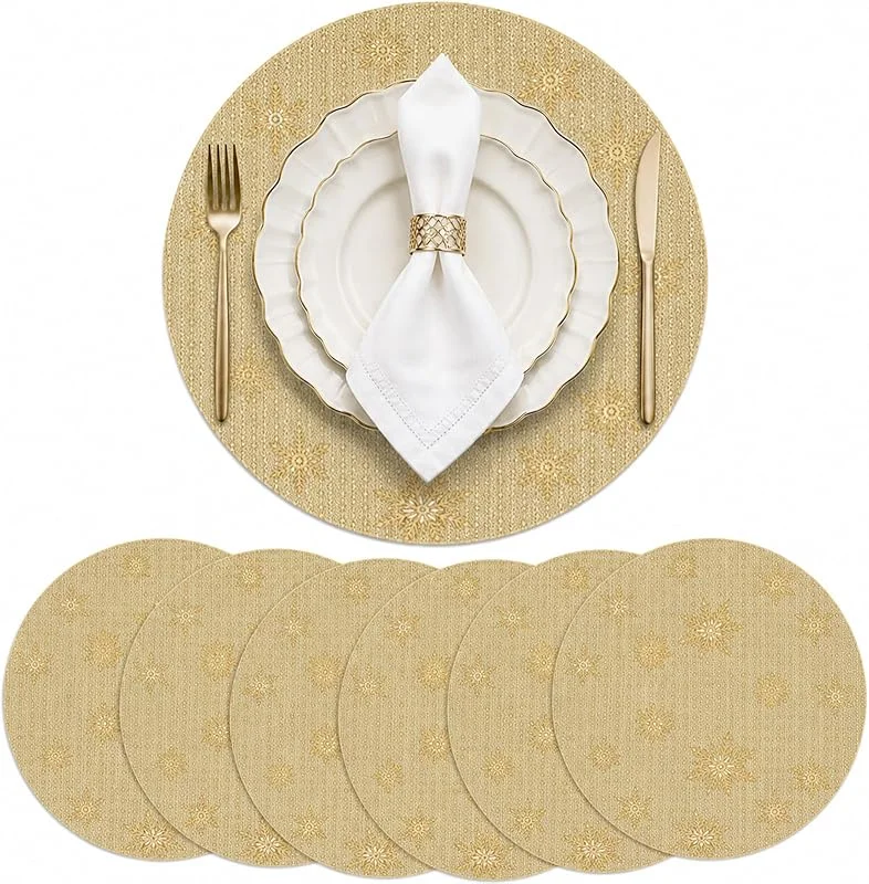 ZOSIGN 6 Piezas Manteles Individuales Navidad, 38 CM Salvamanteles Navidad, Salvamanteles Individuales Navidads, Ideal para Navidads, Celebraciones Festivas, Cocinas, Cumpleaños Y Bodas, Oro — Hogar y cocina