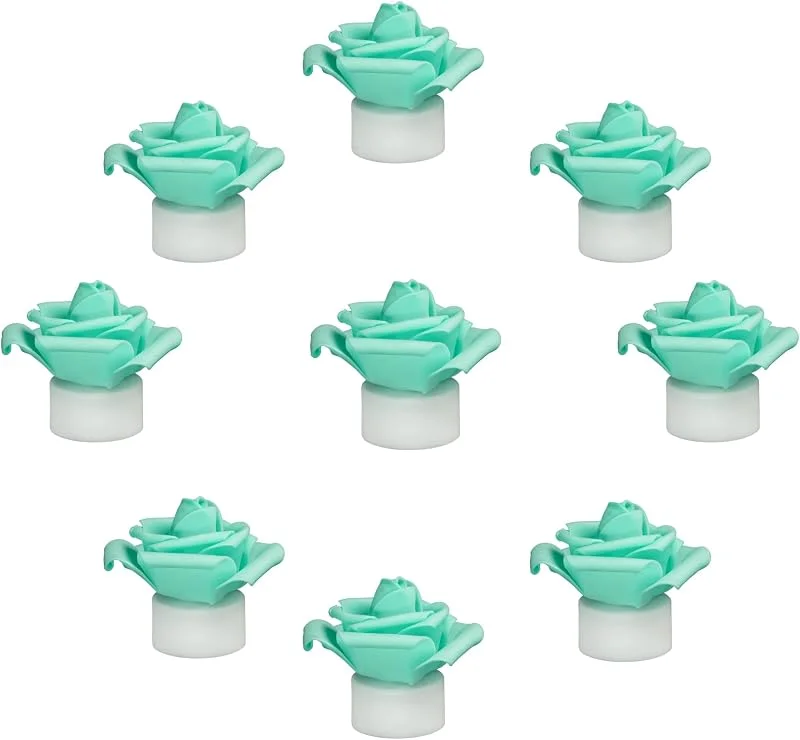SupBri 2 velas de té LED con flor verde artificial — Cena a la luz de velas