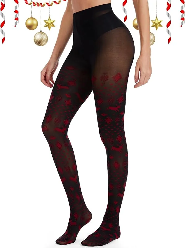 Visita la tienda de Becellen Becellen Medias Mujer Navidad, 60 Den Negro Opacas Pantys Reductoras Navidad Medias Sexy Pantys Christmas Talla Grande Stockings Negro Irrompibles Mujer Christmas — Ropa Navidad