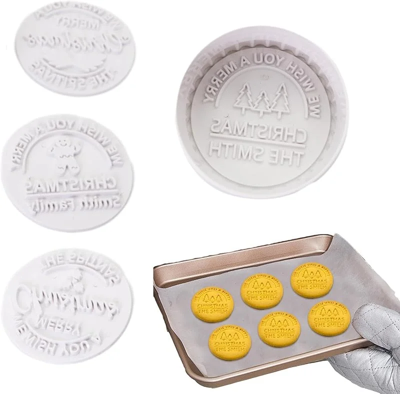 Xujuika Sellos cortadores de galletas de Navidad, 4 piezas, moldes reutilizables de — Hogar y cocina