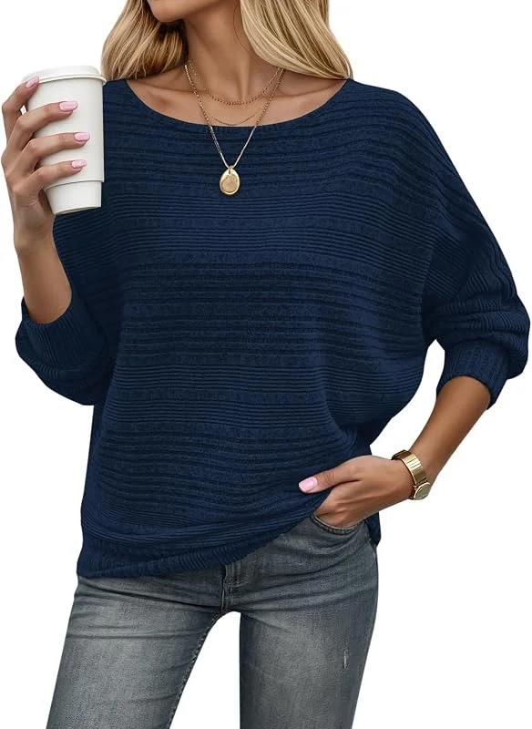 Visita la tienda de WNEEDU WNEEDU Jersey Mujer Otoño Invierno Fino Punto Rayado Suéter Elegante — Ropa Navidad