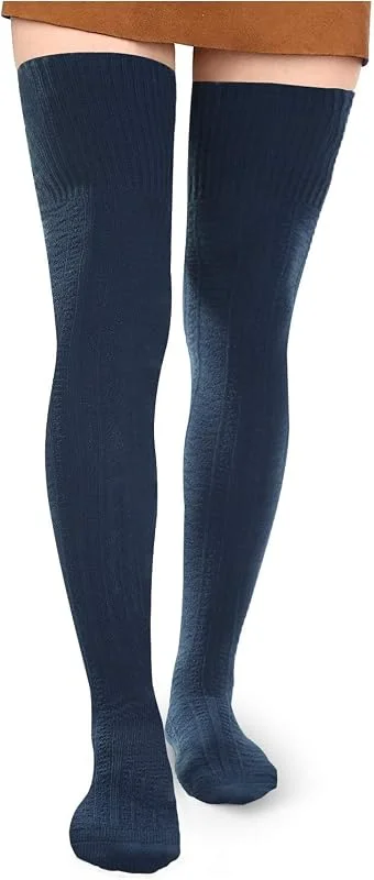 Visita la tienda de Moon Wood Moon Wood Calcetines Mujer Algodón Extra Largo Tejido Cálido Grueso Altos Sobre Rodilla Medias Compresión Calcetines Hasta Rodilla Calcetines Altos Sobre Muslo Botas Calentadores de Piernas — Ropa Navidad