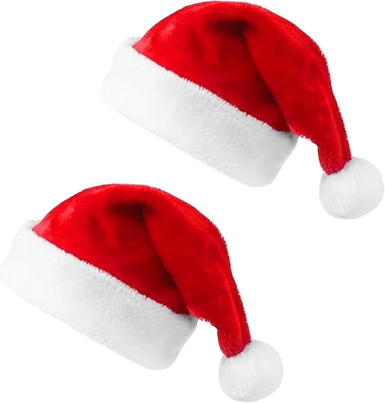 IFQKNUYL Gorros de Papa Noel, 2 Pcs Gorro Navidad Adulto, Sombrero de Papá Noel, Unisex Suave Rojos Navidad Sombrero, Adornos Navidad Navideña para Navidad Decoración Año Nuevo Fiestas de Vacaciones — Ropa Navidad