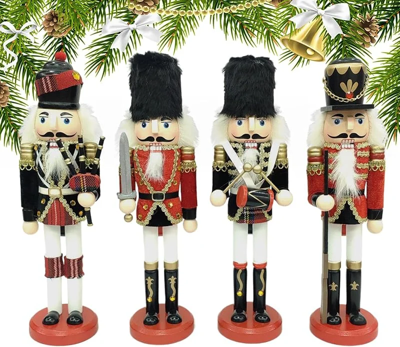 Zqkimzi Navidad Nutcrackers, Figuras de Cascanueces Festivo — Decoracion Navidad