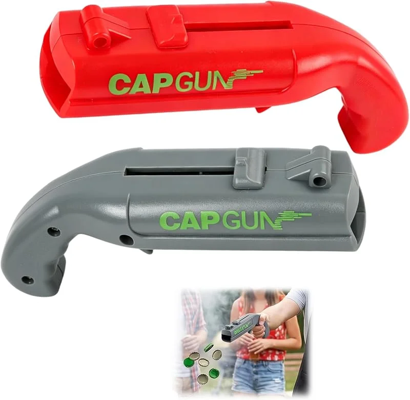 XiDeShop Pistola Abridor de Botellas, Set de 2 Unidades en Colores Gris y Rojo, Abridor de Cerveza Divertido y Duradero, Ideal para Uso Doméstico, Bares y Fiestas, Regalo Original para Hombres — Vino y mesa festiva
