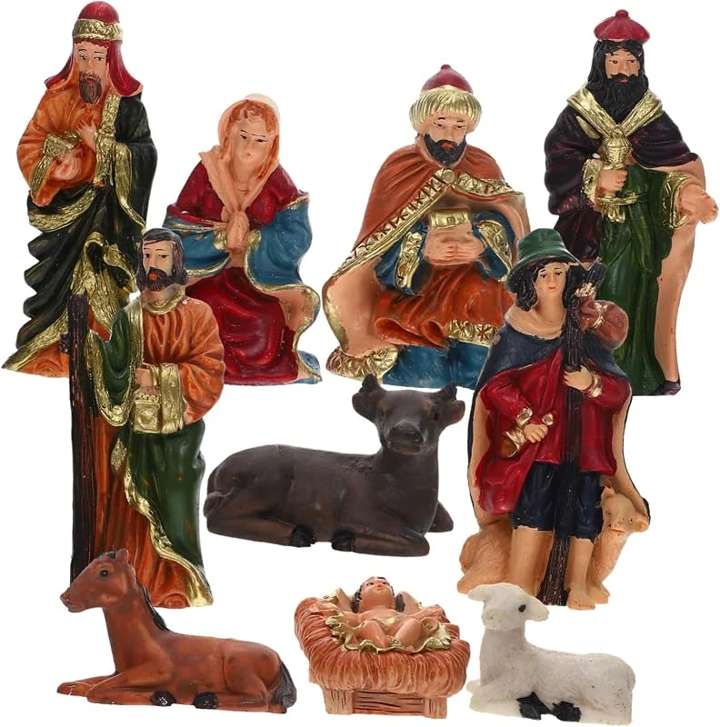 Visita la tienda de ABOOFAN ABOOFAN Figuras Natividad Conjunto de Nacimiento Decoración Navideña de Jesús Mulo y Oveja para Portal de Belen Navidad — Decoracion Navidad