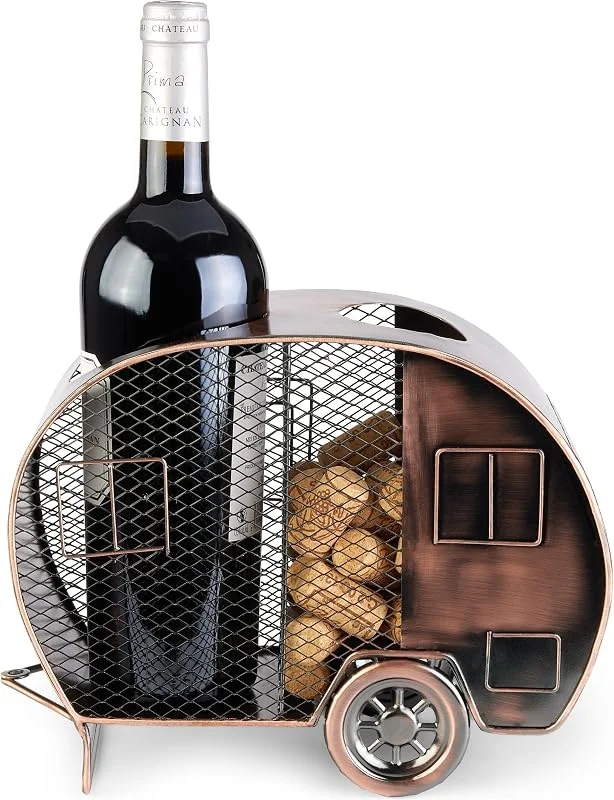 Visita la tienda de BRUBAKER BRUBAKER Portabotellas Vino Caravana - Portabotellas Metálico Color Cobre — Vino y mesa festiva