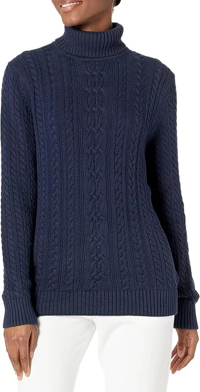 Visita la tienda de Amazon Essentials Amazon Essentials Mujer Jersey de Cuello Vuelto y Punto Cable de Tipo Pescador (Disponible en Tallas Grandes) — Ropa Navidad