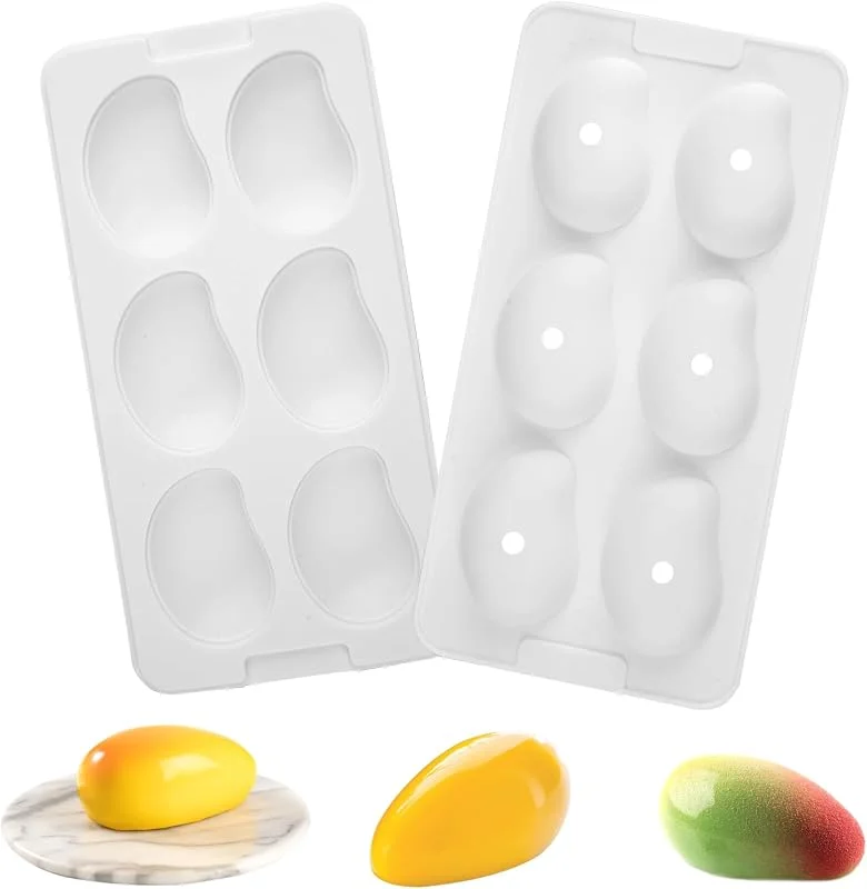 EXIN DEHCEN Molde de Mango de 6 Cavidades, Molde de Mousse de Mango de Silicona — Hogar y cocina