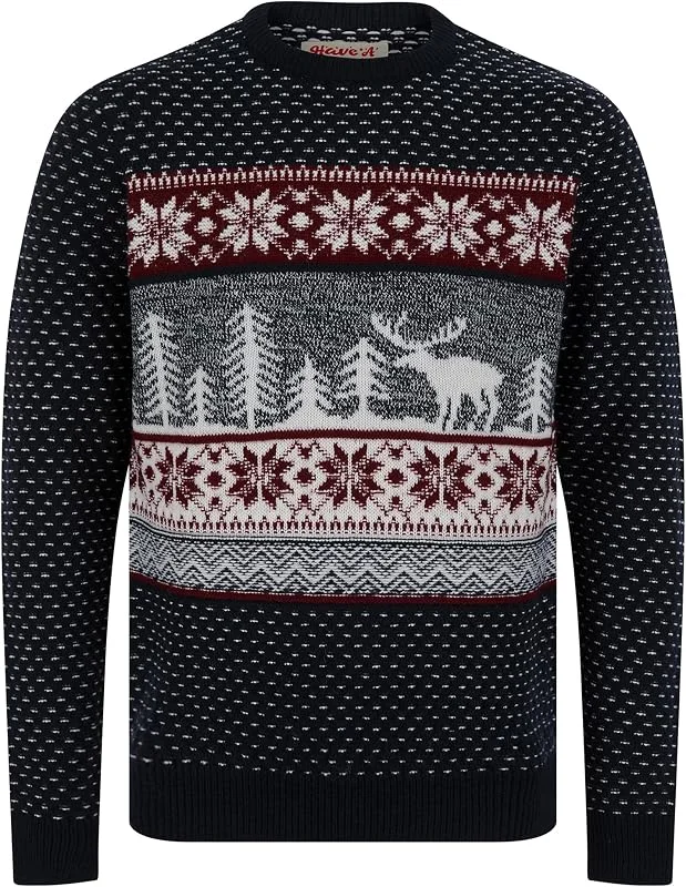 Tokyo Laundry Merry Christmas - Jersey de punto para hombre, estilo nórdico Fair Isle — Ropa Navidad